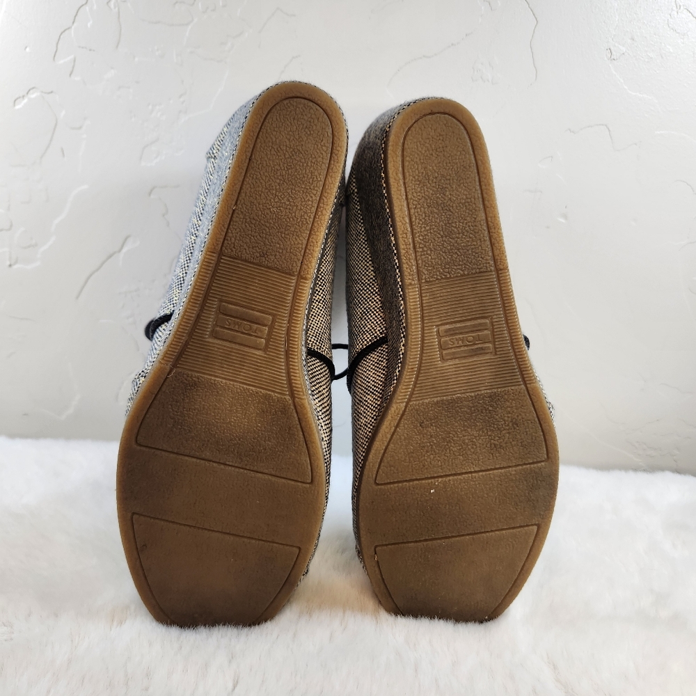 TOMS Desert Wedge | Size 9.5 | Linen Metallic Accents 3" Cork Heel - Picture 13 of 16